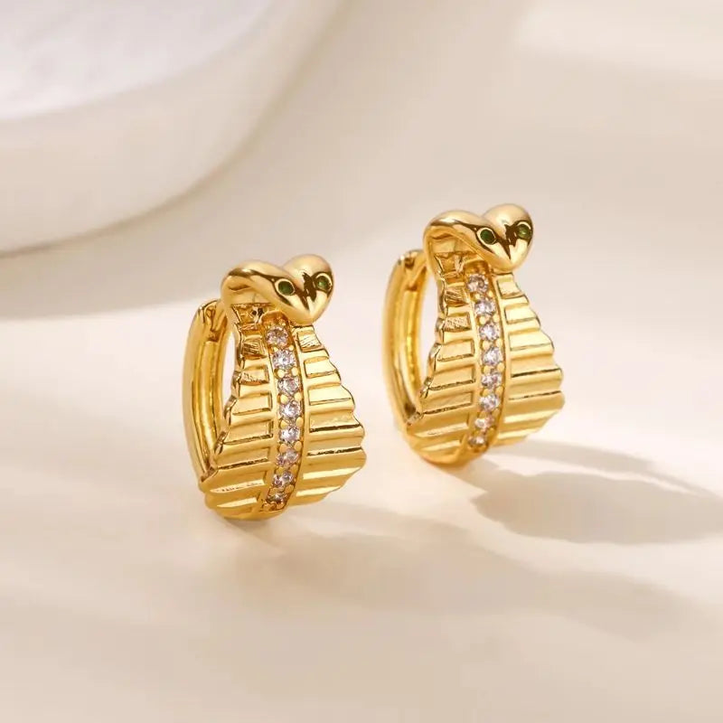 Zircon Snake Hoops