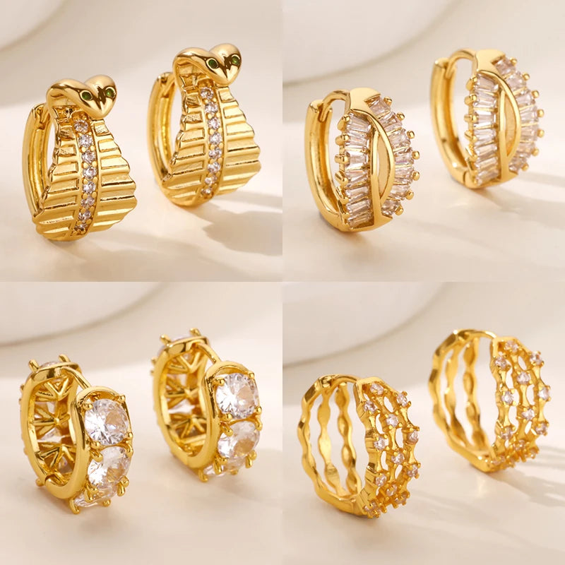 Zircon Snake Hoops